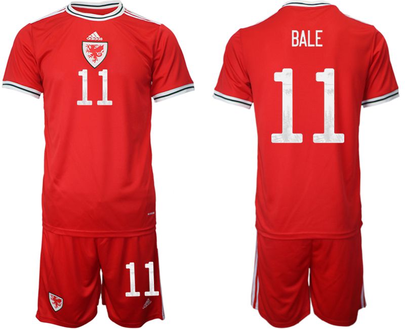 Men 2022 World Cup National Team Welsh home red 11 Soccer Jersey